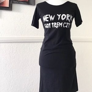 New York black shirt dress